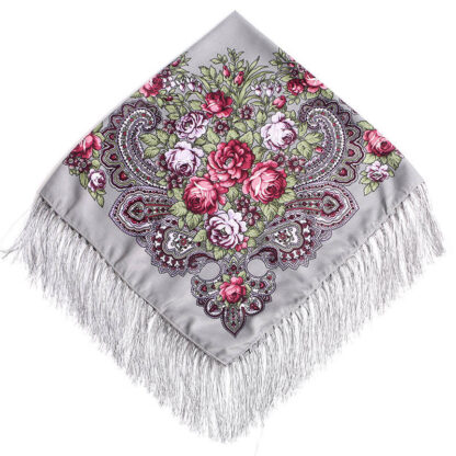 Headscarf- Russian Style with Tassel- Medium - Image 13