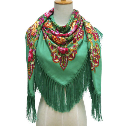 Headscarf- Russian Style with Tassels- Large - Image 7
