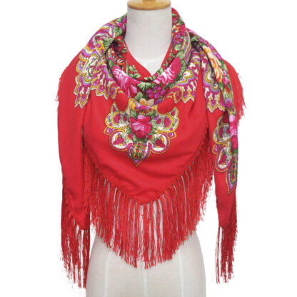Headscarf- Russian Style with Tassels- Large - Image 3