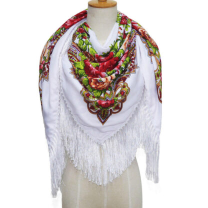 Headscarf- Russian Style with Tassels- Large - Image 2