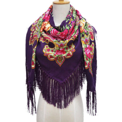 Headscarf- Russian Style with Tassels- Large - Image 9