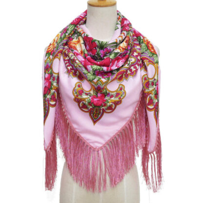 Headscarf- Russian Style with Tassels- Large - Image 5