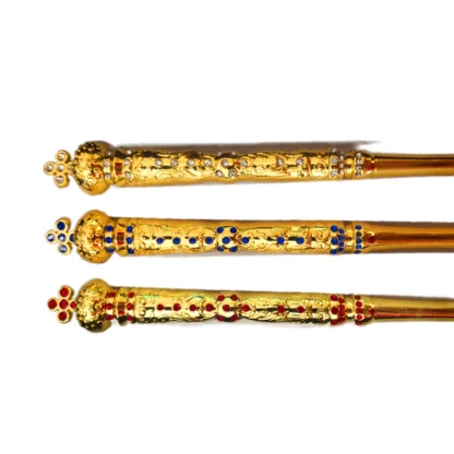 Anointing Brush Gold Plated with stones - Image 3