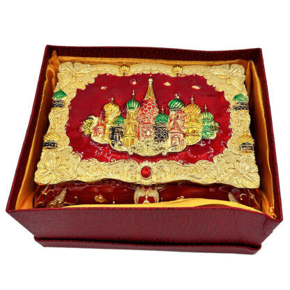Red Enamel Cathedral Jewelry Box, Large - Image 7