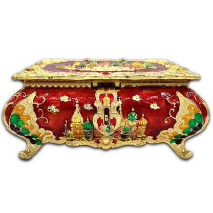 Red Enamel Cathedral Jewelry Box, Large - Image 2