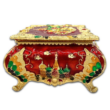 Red Enamel Cathedral Jewelry Box, Large - Image 3