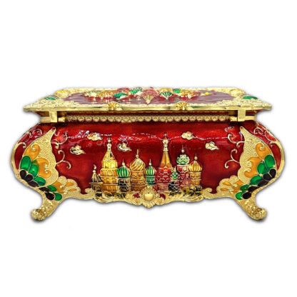 Red Enamel Cathedral Jewelry Box, Large - Image 4