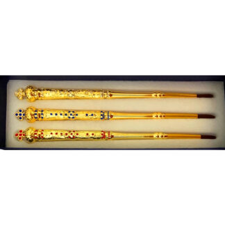 Anointing Brush Gold Plated with stones