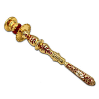 Handheld Candlestick - Gold plated with enamel