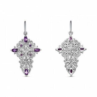 Filigree Cross - with purple stones