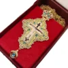 Pectoral Cross, Celtic Vine with Pearls, Blue Stones - Image 2