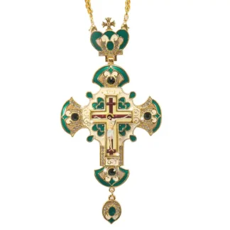 Pectoral Cross, Green Enamel