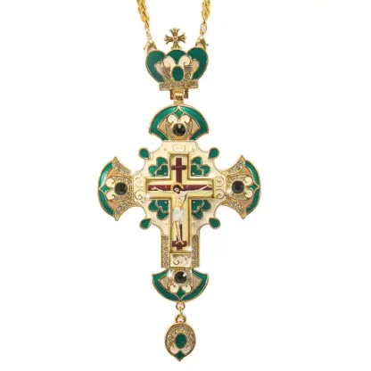 Pectoral Cross, Green Enamel