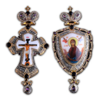 Protecting Veil Panagia Set, Two Tone Purple Stone