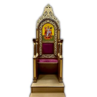 Orthodox Bishop Throne, trimmed in gold leaf