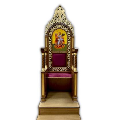 Orthodox Bishop Throne, trimmed in gold leaf