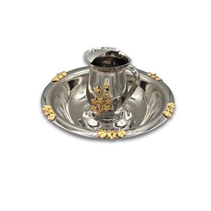 Hand Washing Set - Nickel with Gold Accents - Image 2