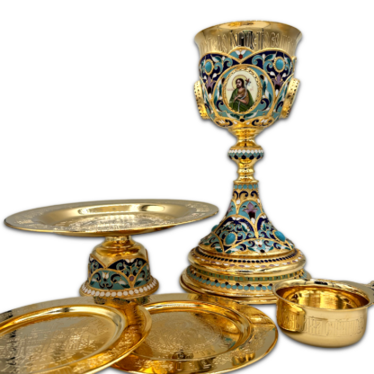 Complete Chalice Kit with Enamel .5L - Gold Plated, Gold Plated Cup - Image 3