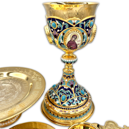 Complete Chalice Kit with Enamel .5L - Gold Plated, Gold Plated Cup - Image 4