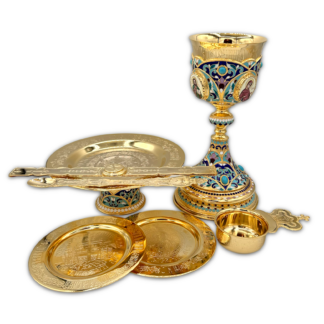 Complete Chalice Kit with Enamel .5L - Gold Plated, Gold Plated Cup