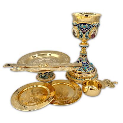Complete Chalice Kit with Enamel .5L - Gold Plated, Gold Plated Cup