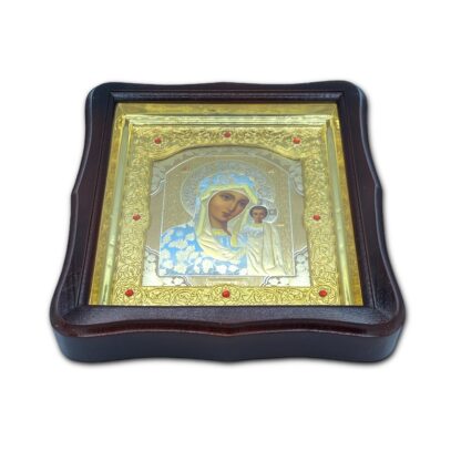 Christ and Mary icon set framed in kiot #1 - Image 3