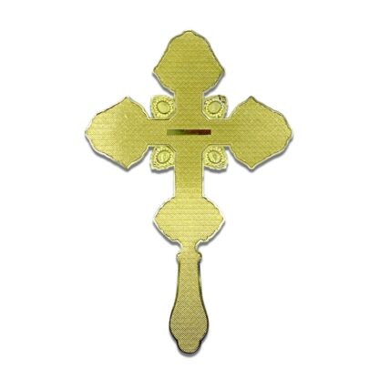 Altar / Blessing Cross, red enamel and gold with stones - Image 3