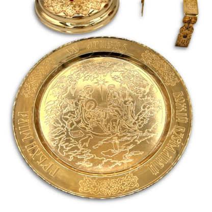 Chalice Kit with Gold Filigree and Red Stones 1L - Gold Plated, Sterling Silver Cup - Image 8