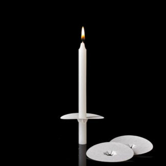 White Congressional Candles with Bobeches 17/32" x 5 1/4"