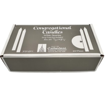 White Congressional Candles with Bobeches 17/32" x 5 1/4" - Image 4