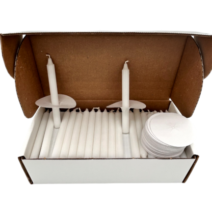 White Congressional Candles with Bobeches 17/32" x 5 1/4" - Image 2