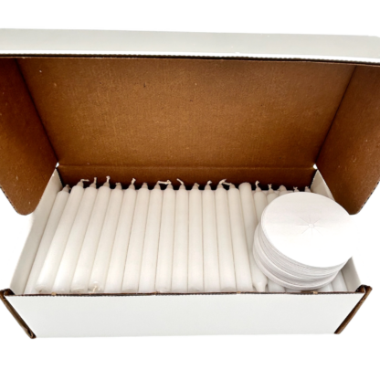 White Congressional Candles with Bobeches 17/32" x 5 1/4" - Image 3