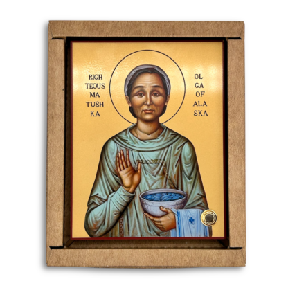 Icon of the Righteous Matushka Olga of Alaska with Relic Soil Insert and gift box 6"x8" - Image 2