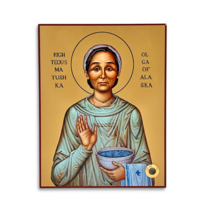 Icon of the Righteous Matushka Olga of Alaska with Relic Soil Insert and gift box 6"x8"