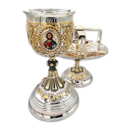 Chalice Kit with Gold Filigree 1L - Gold and Silver Plated, Sterling Silver Cup - Image 4