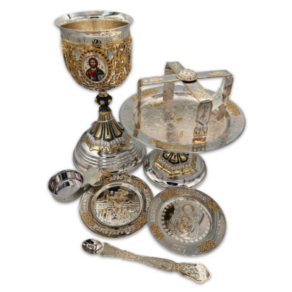 Chalice Kit with Gold Filigree 1L - Gold and Silver Plated, Sterling Silver Cup