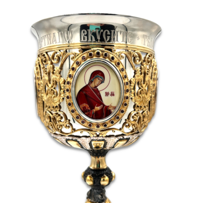 Chalice Kit with Gold Filigree 1L - Gold and Silver Plated, Sterling Silver Cup - Image 6