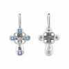 Silver Crucifix Cube Cross - with blue stones