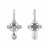 Silver Crucifix Cube Cross - with pink stones