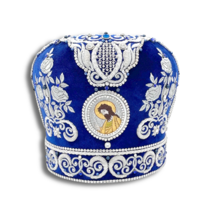 Blue Embroidered Miter - Image 4