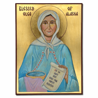 Matushka Olga of Kwethluk Alaska #2 blue (gold background) XL