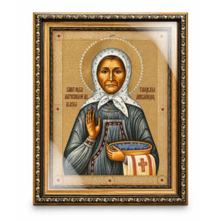 Matushka Olga of Alaska, Cathedral Icon, in Decorative Kiot and Glass