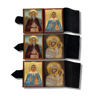 St Herman and St Olga Travel Icons in Leather