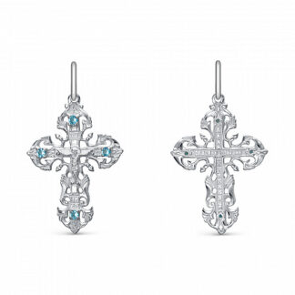 Filigree Blue Stone Cross