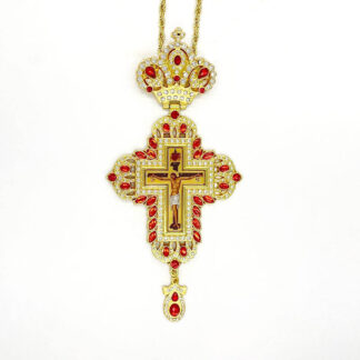 Pectoral Cross, Star Burst, Red stones