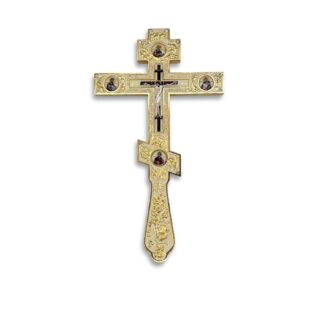 Altar / Blessing Cross, Cream Enamel with gold, Medium