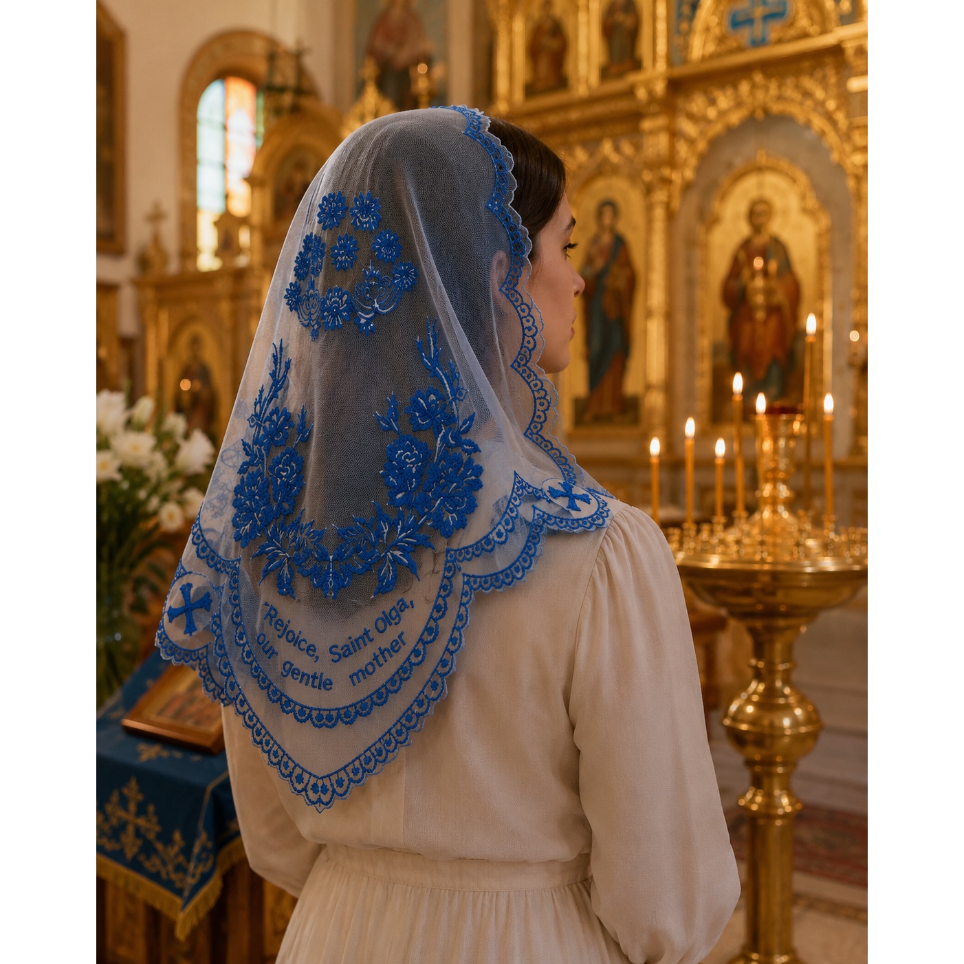 Saint Olga Embroidered Head Covering - Image 13