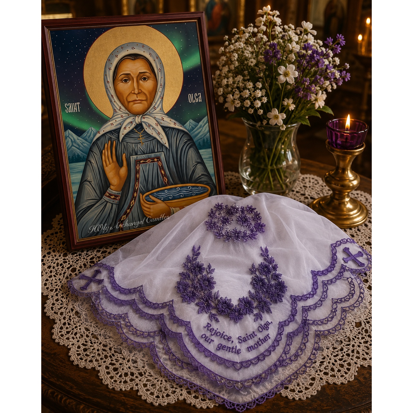 Saint Olga Embroidered Head Covering - Image 12