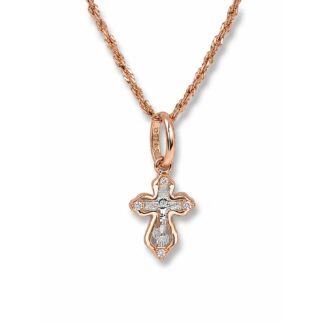 Petite Rose Toned Cross Pendant