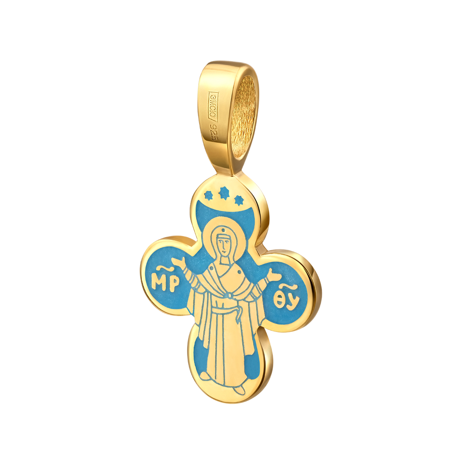 Virgin Mary of the Sign Cross – Blue Enamel